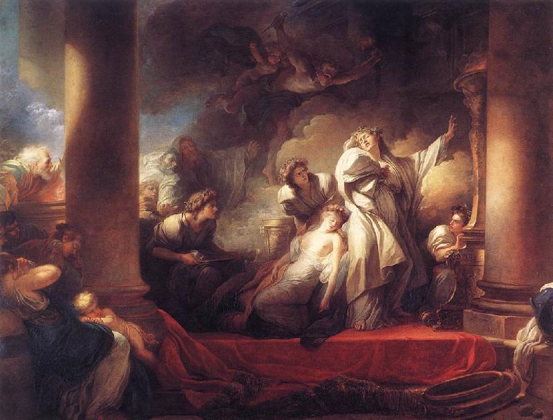 Jean Honore Fragonard Coresus Sacrificing himselt to Save Callirhoe oil painting image